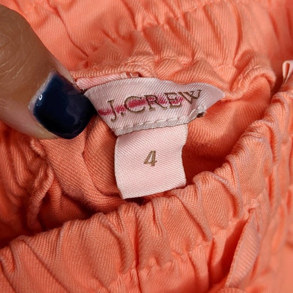 J CREW • Tangerine Summer Drawstring Cotton Skirt - Picture 7 of 8